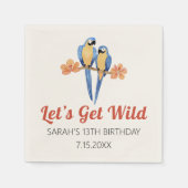 Laten we Wild Macaw Oerwoud Waterverf Servet (Voorkant)