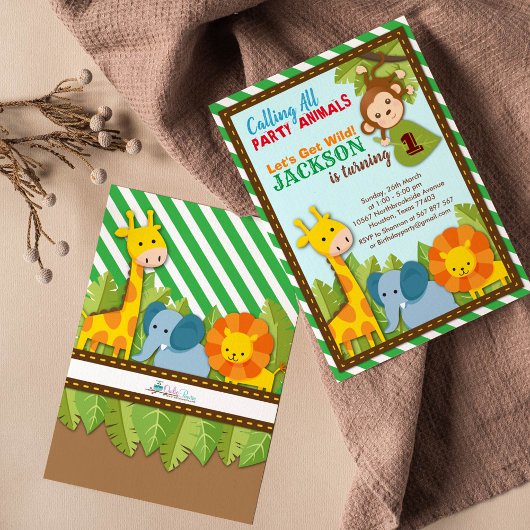 Laten we Wild Safari Adventure Birthday halen Kaart