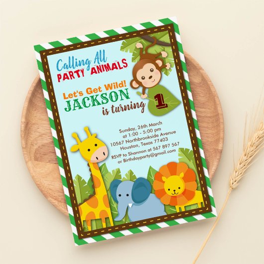 Laten we Wild Safari Adventure Birthday halen Kaart