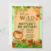 Laten we Wild Safari Dierenfeest halen Kaart (Voorkant)