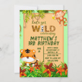 Laten we Wild Safari Dierenfeest halen Kaart (Voorkant)