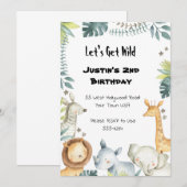 Laten we wild worden! Birthday Uitnodiging (Voorkant / Achterkant)