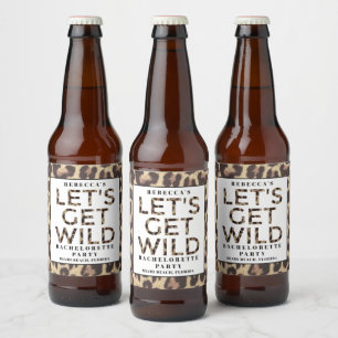 Laten we wild worden Cheetah Bachelorette-feestje Bier Etiket