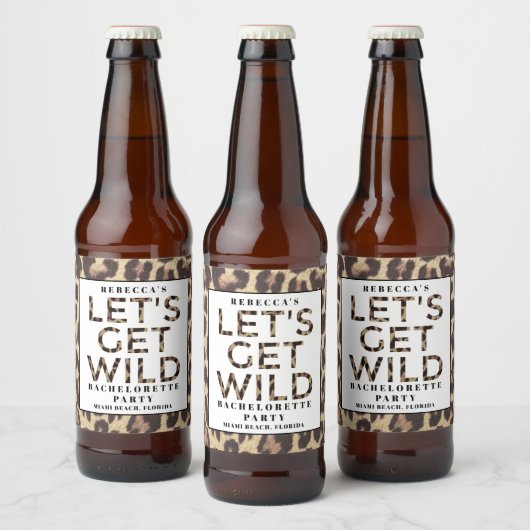 Laten we wild worden Cheetah vrijgezellenfeest  Bier Etiket (Flessen)