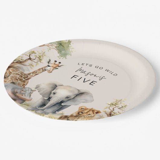 Laten we wild worden | Verjaardagsfeestje voor kin Papieren Bordje (Gekanteld)