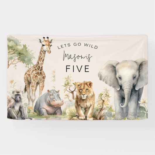 Laten we wild worden | Verjaardagsfeestje voor kin Spandoek (Horizontaal)