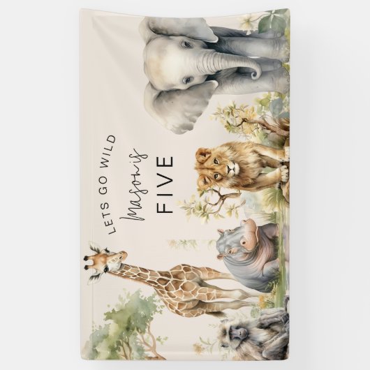 Laten we wild worden | Verjaardagsfeestje voor kin Spandoek (Verticaal)