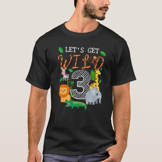 Laten we wilde 3e safari dieren 3 jaar oud Bir T-shirt (Voorkant)
