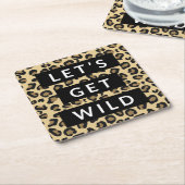 Laten we Wilde Cheetah Bachelorette Party halen Kartonnen Onderzetters (Schuin)