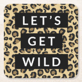 Laten we Wilde Cheetah Bachelorette Party halen Kartonnen Onderzetters (Voorkant)