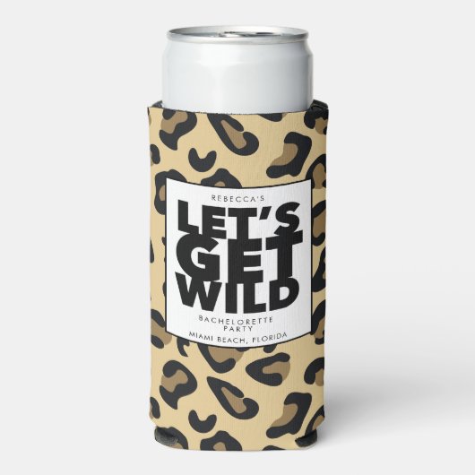 Laten we Wilde Cheetah Bachelorette Party halen Seltzer Blikjeskoeler (Seltzer Voorkant)