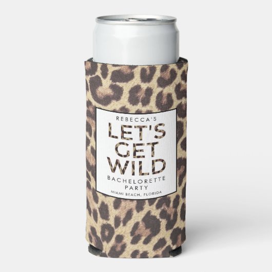 Laten we Wilde Cheetah Bachelorette Party halen Seltzer Blikjeskoeler (Seltzer Voorkant)
