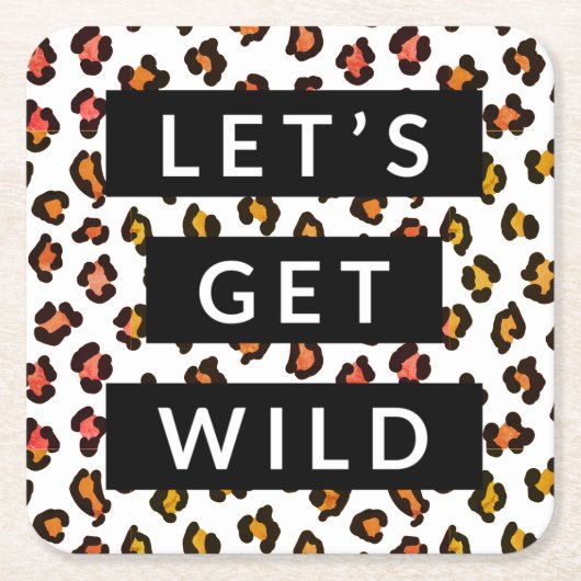 Laten we Wilde Cheetah Bachelorette Party Square P Kartonnen Onderzetters (Voorkant)