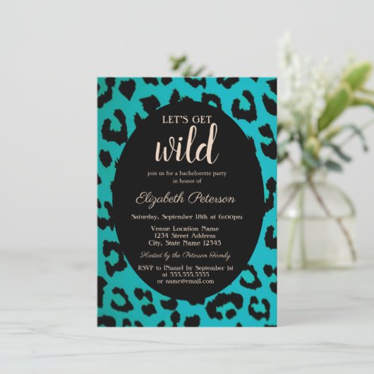 Laten we Wilde Chic Leopard Print Bachelorette hal Kaart (Staand voorkant)