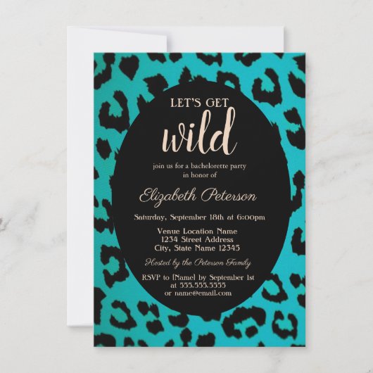 Laten we Wilde Chic Leopard Print Bachelorette hal Kaart (Voorkant)