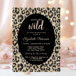 Laten we Wilde Glitter Luipaardprint Bachelorette  Kaart