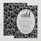 Laten we Wilde, Grey Leopard Print Bachelorette ha Kaart (Voorkant / Achterkant)