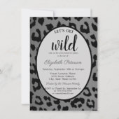 Laten we Wilde, Grey Leopard Print Bachelorette ha Kaart (Voorkant)