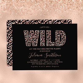 Laten we Wilde Roos Gold Leopard Bachelorette Invi Kaart