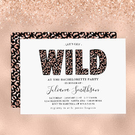 Laten we Wilde Roos Gold Leopard Bachelorette Invi Kaart
