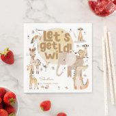 Laten we wilde safari dieren kinderen verjaardag servet (Insitu)