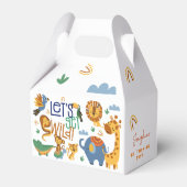 Laten we wilde safari dieren kinderen verjaardagsf bedankdoosjes (Achterkant)