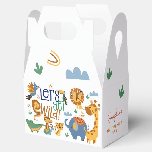 Laten we wilde safari dieren kinderen verjaardagsf bedankdoosjes (Geopend)