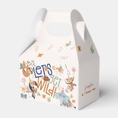 Laten we wilde safari dieren kinderen verjaardagsf bedankdoosjes (Achterkant)