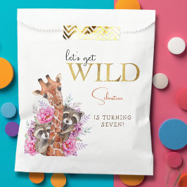 Laten we wilde safari dieren kinderen verjaardagsf bedankzakje