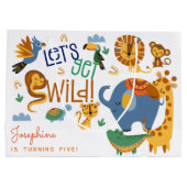 Laten we wilde safari dieren kinderen verjaardagsf groot cadeauzakje (Achterkant)