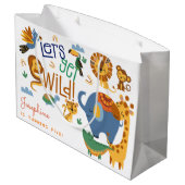 Laten we wilde safari dieren kinderen verjaardagsf groot cadeauzakje (Achterkant Gekanteld)