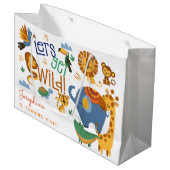 Laten we wilde safari dieren kinderen verjaardagsf groot cadeauzakje (Voorkant Gekanteld)