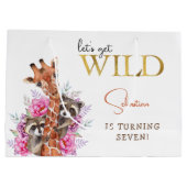 Laten we wilde safari dieren kinderen verjaardagsf groot cadeauzakje (Achterkant)