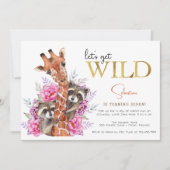 Laten we wilde safari dieren kinderen verjaardagsf kaart (Voorkant)