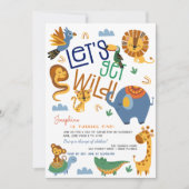 Laten we wilde safari dieren kinderen verjaardagsf kaart (Voorkant)