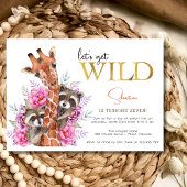 Laten we wilde safari dieren kinderen verjaardagsf kaart