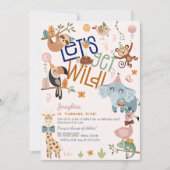 Laten we wilde safari dieren kinderen verjaardagsf kaart (Voorkant)