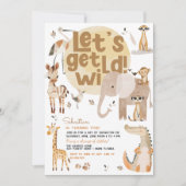 Laten we wilde safari dieren kinderen verjaardagsf kaart (Voorkant)