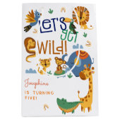 Laten we wilde safari dieren kinderen verjaardagsf medium cadeauzakje (Voorkant)