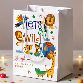 Laten we wilde safari dieren kinderen verjaardagsf medium cadeauzakje