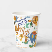 Laten we wilde safari dieren kinderen verjaardagsf papieren bekers (Achterkant)