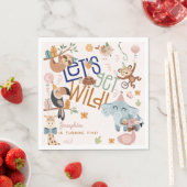 Laten we wilde safari dieren kinderen verjaardagsf servet (Insitu)