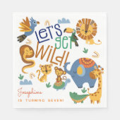 Laten we wilde safari dieren kinderen verjaardagsf servet (Voorkant)