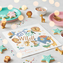 Laten we wilde safari dieren kinderen verjaardagsf servet