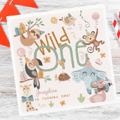 Laten we wilde safari dieren kinderen verjaardagsf servet