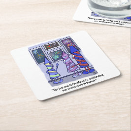 Laten we witte plastic Onderzetters vieren