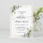 Laten we ze douchen met liefdeskoppels doucheuitno feestdagenkaart (Staand voorkant)