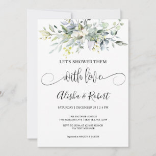 Laten we ze douchen met liefdeskoppels doucheuitno feestdagenkaart