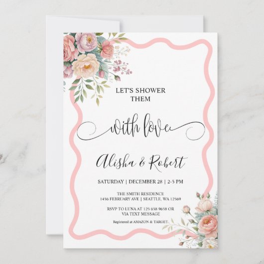 Laten we ze douchen met liefdeskoppels doucheuitno kaart (Voorkant)