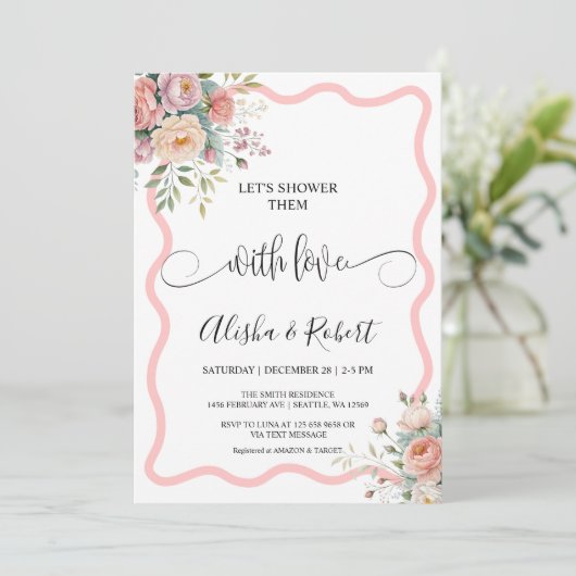 Laten we ze douchen met liefdeskoppels doucheuitno kaart (Staand voorkant)